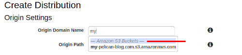CloudFront distribution bucket selection