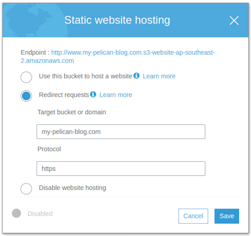 S3 Static website hosting